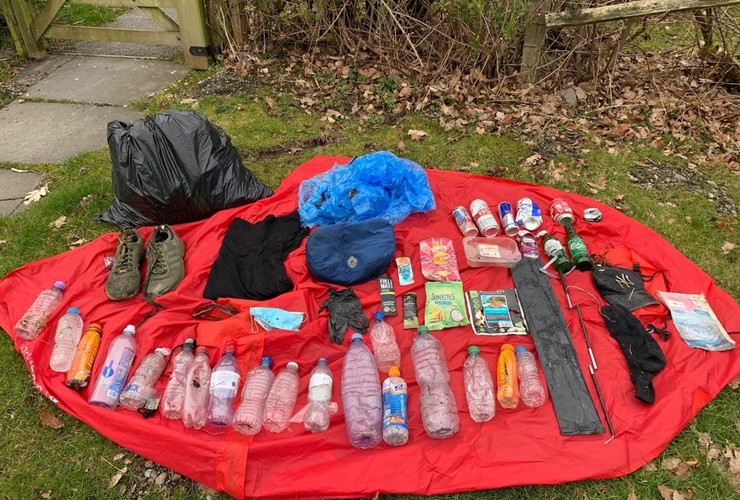 Isaac's day's worth of litter picking on Helvellyn