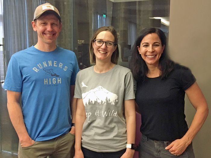 Ldn marathon - Clare with Trevor and Angie from MTA podcast
