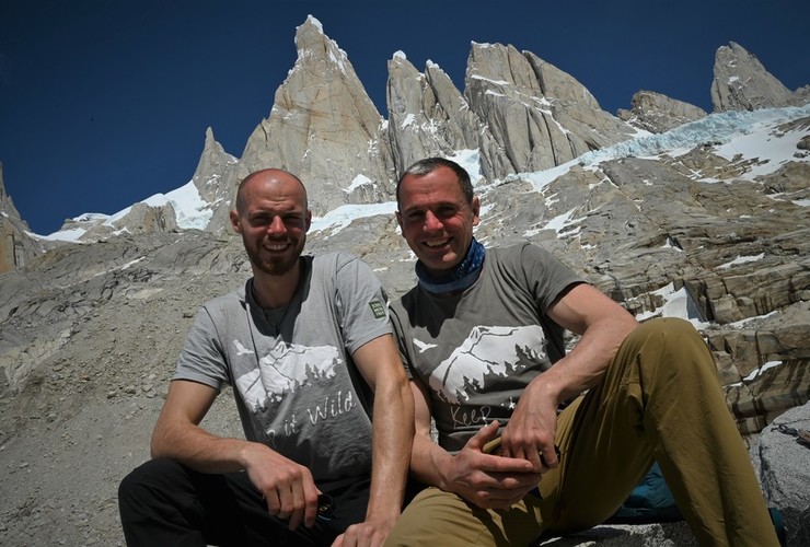 David Balharry and son in Patagonia