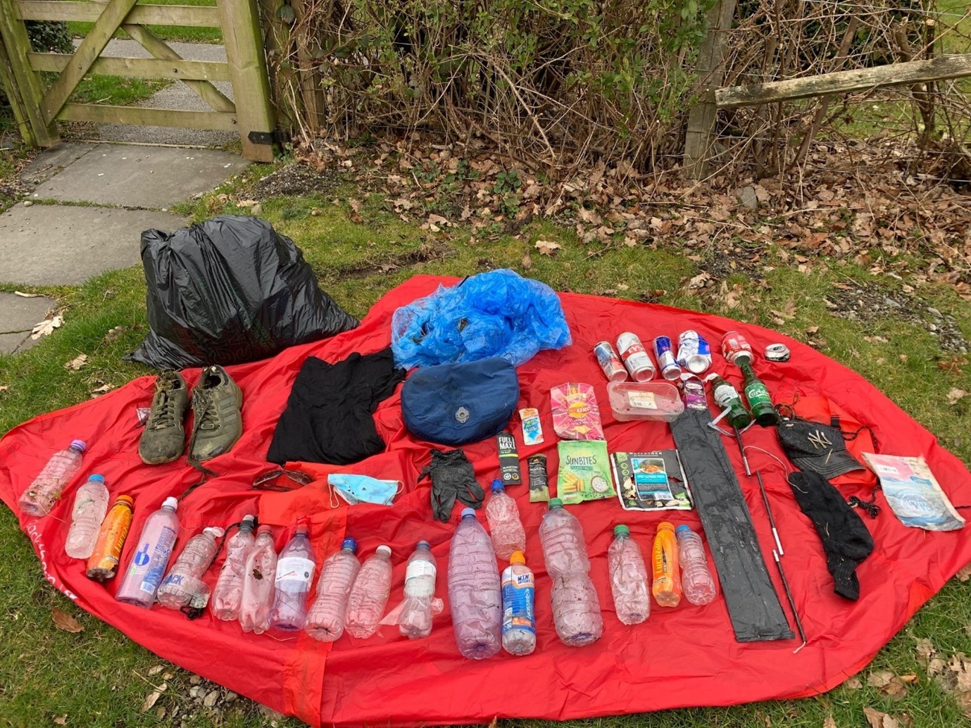 Isaac's day's worth of litter picking on Helvellyn