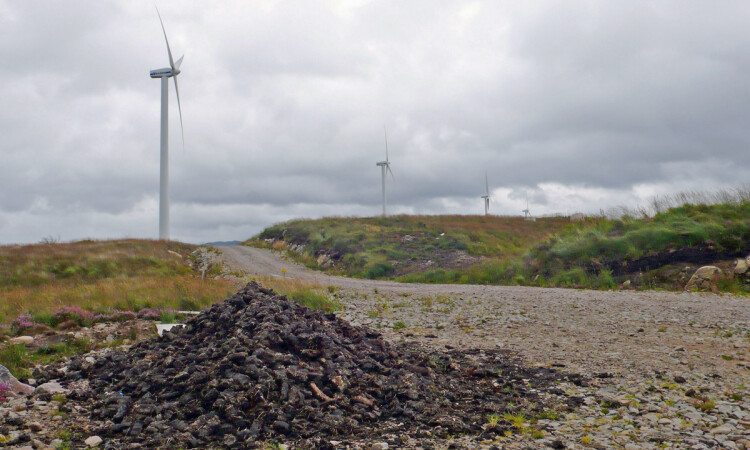 Wind turbines and peat bog