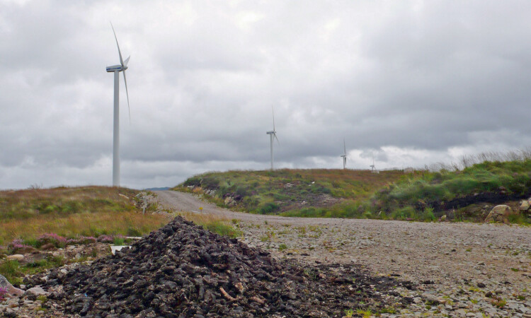 Wind turbines and peat bog