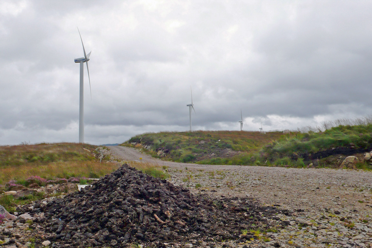 Wind turbines and peat bog