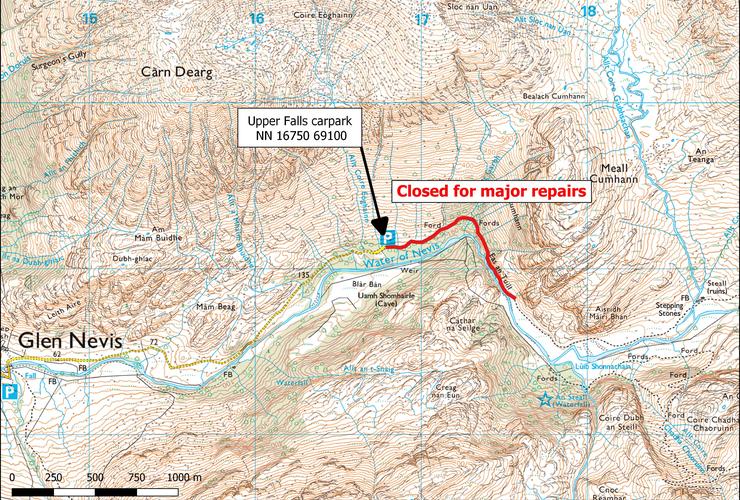 Steall Path Close Map