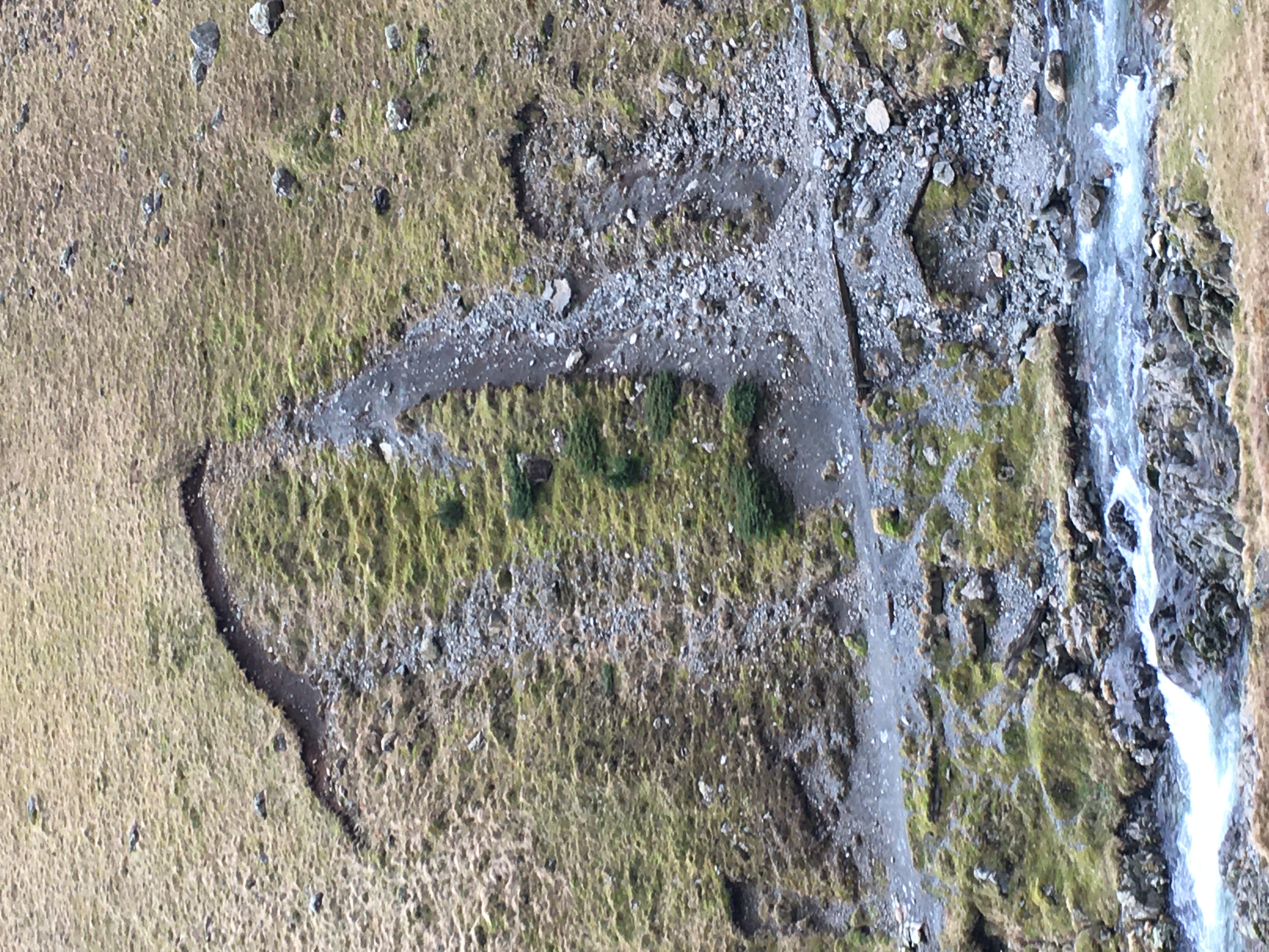 Slope failure near Glenridding Beck