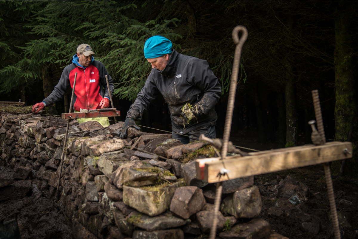 Dry stone wall repair at Glenlude - David Lintern
