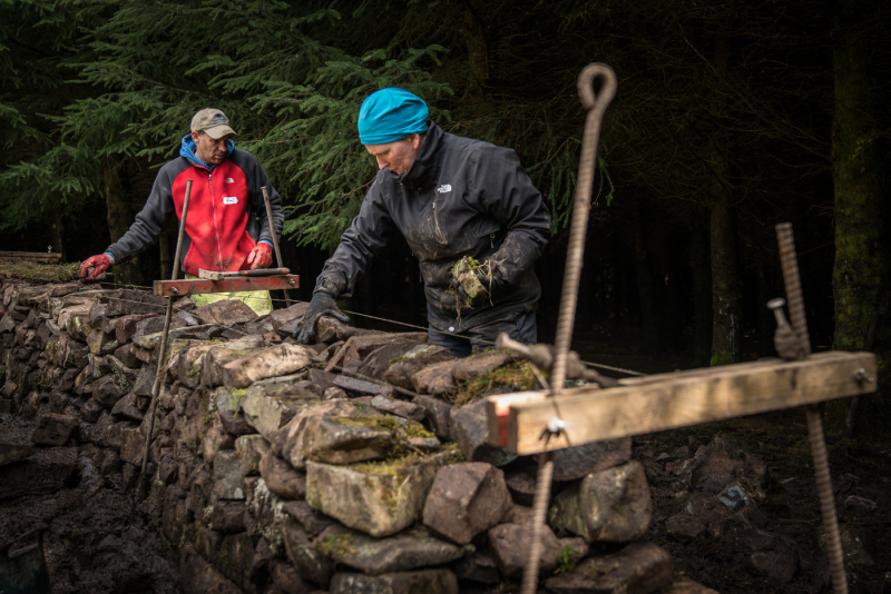 Dry stone wall repair at Glenlude - David Lintern