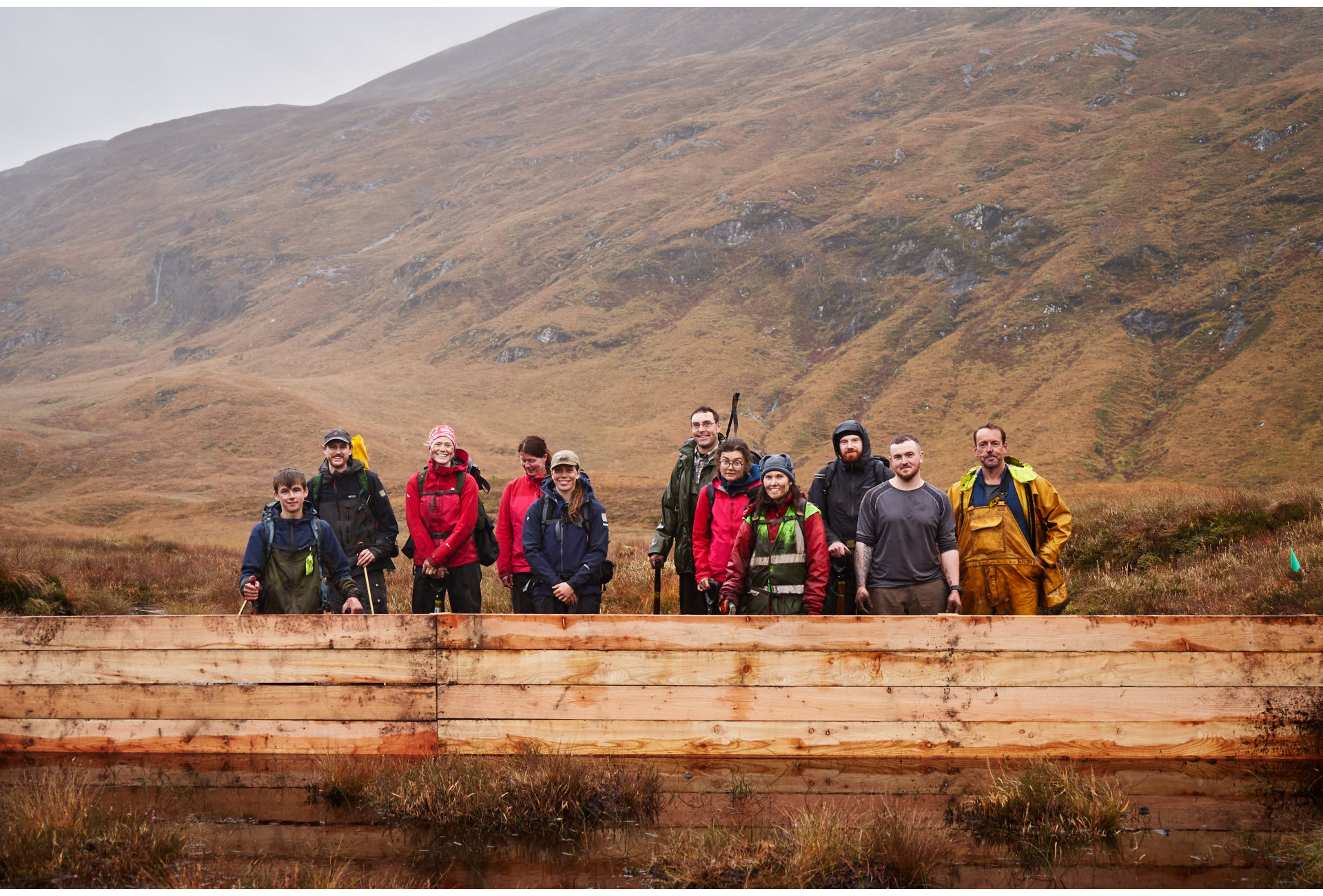 The leaky wooden dam will help to raise the water level