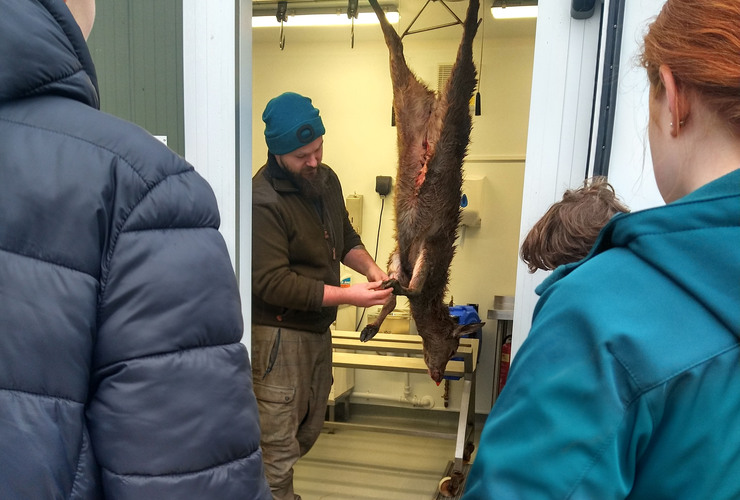 Junior Rangers at Assynt Community Deer Larder with JV