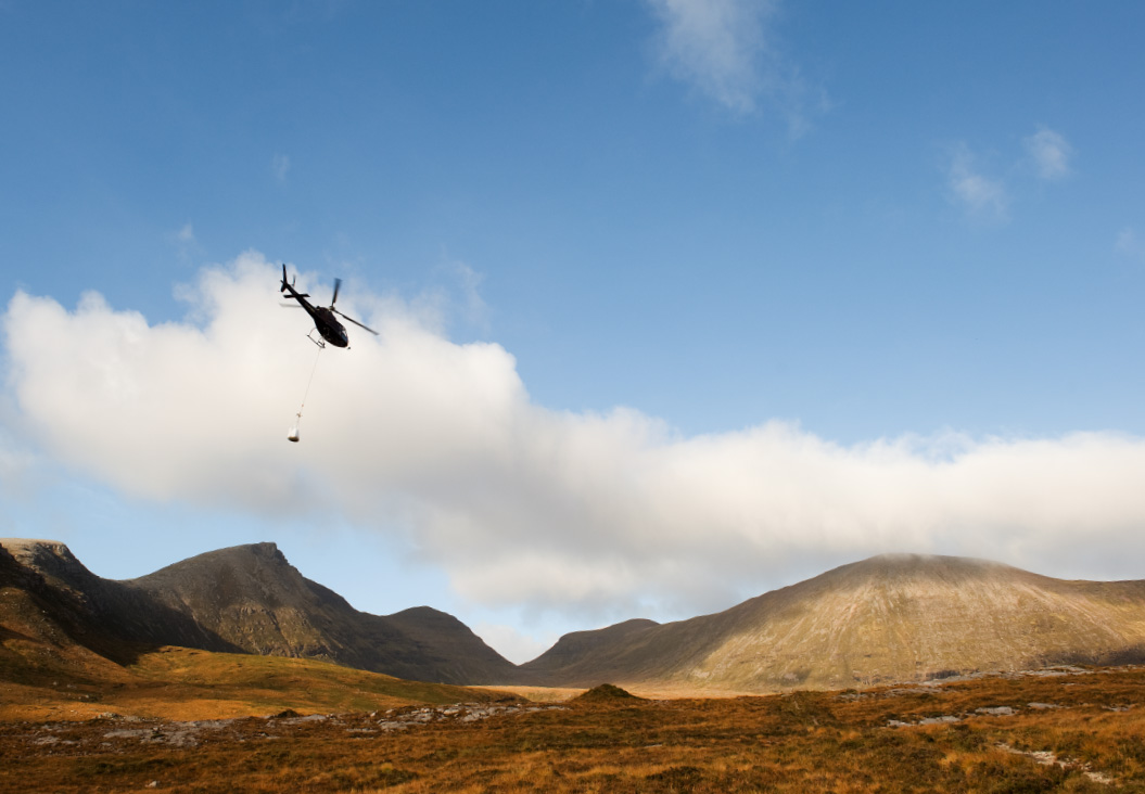 Quinag pathwork - helicopter lift by Iain Brownlie Roy