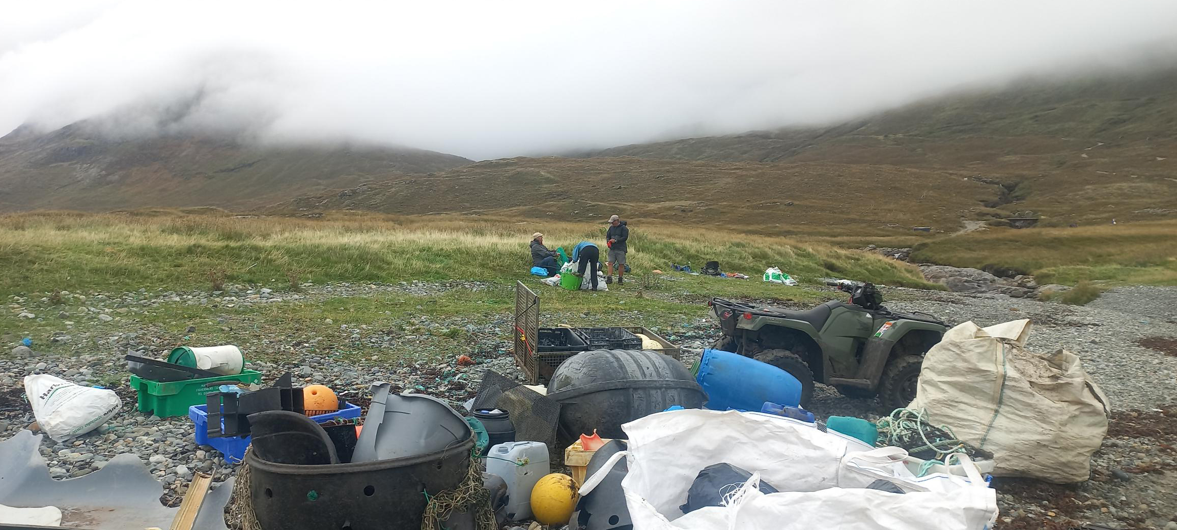 Skye - beach clean at Camasunary