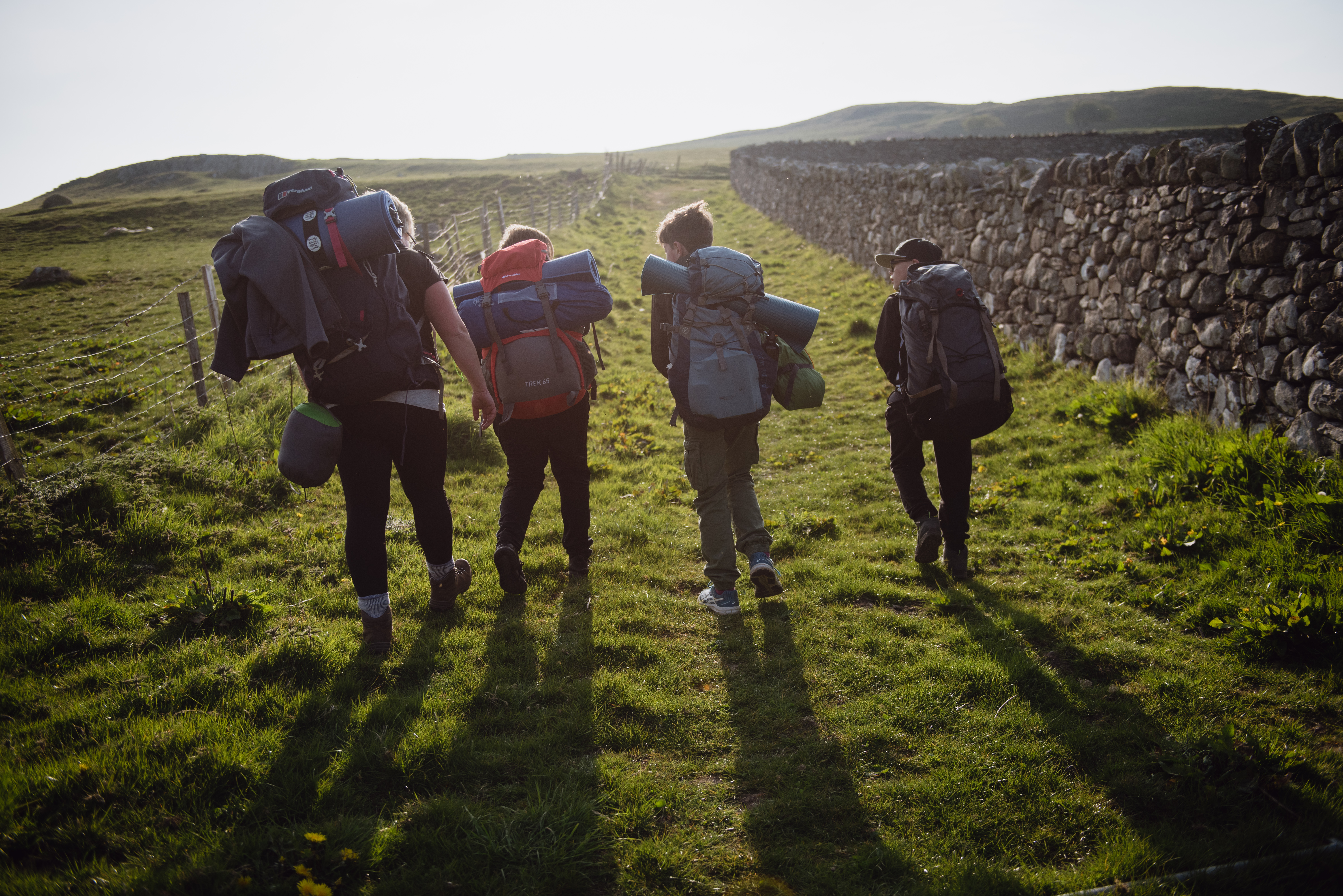 A school group from Ysgol Aberconwy walk through Snowdonia National Park, Wales, to an overnight camp as part of the John Muir Award on April 29, 2022.