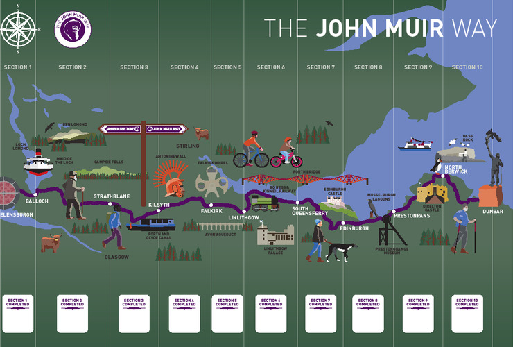 John Muir Way map