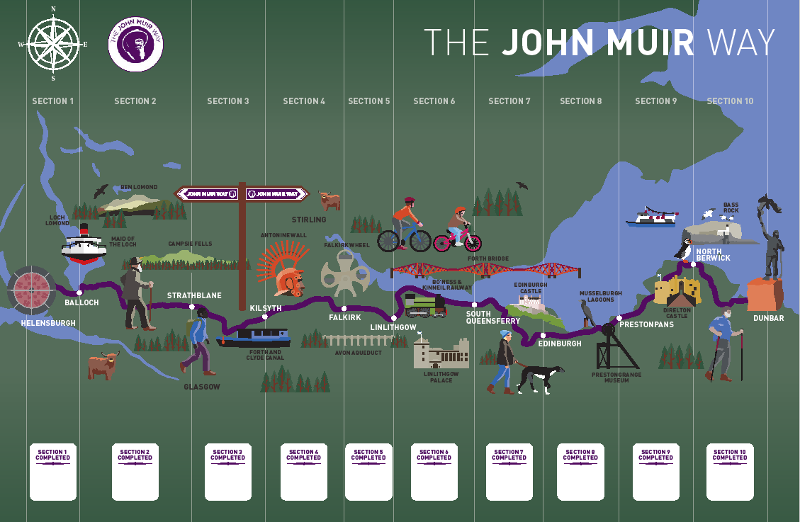 John Muir Way map