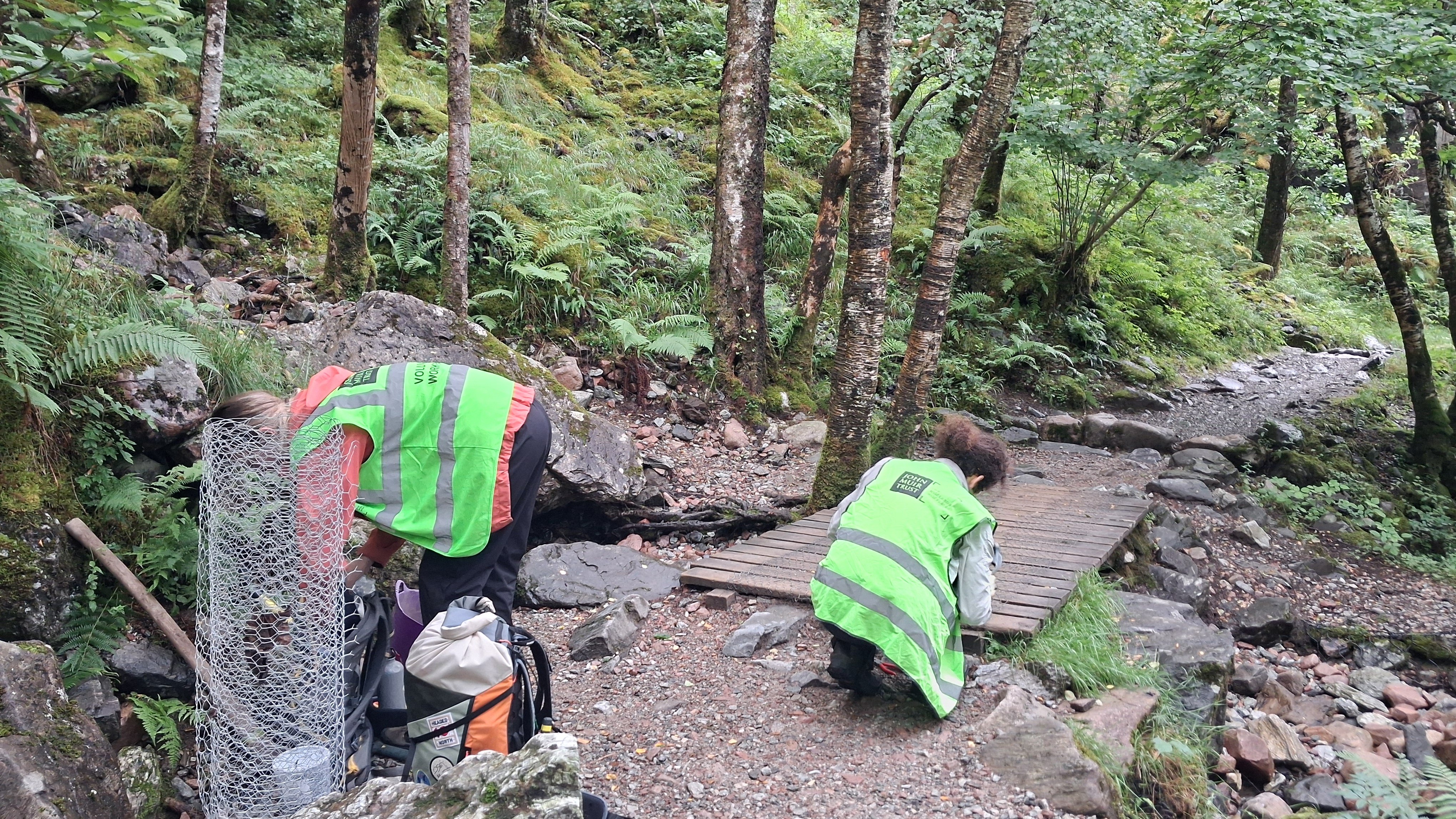 Steall pathwork - conservation volunteer day 1