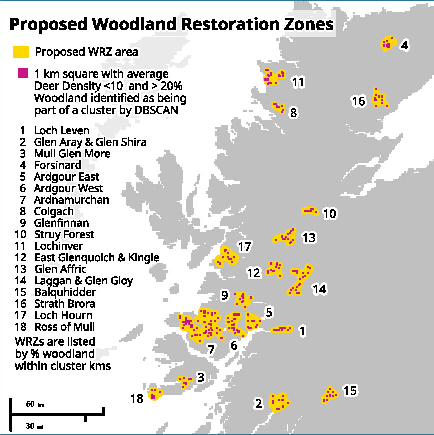 WRZ - proposed woodland restoration zones