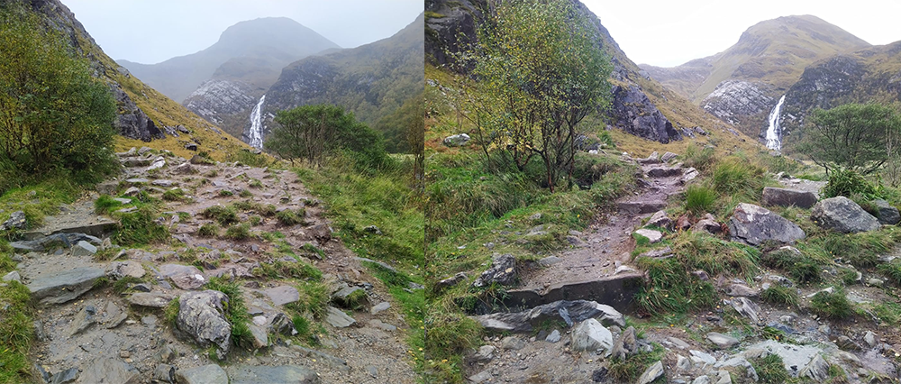 Steall pathwork - before and after - 2026